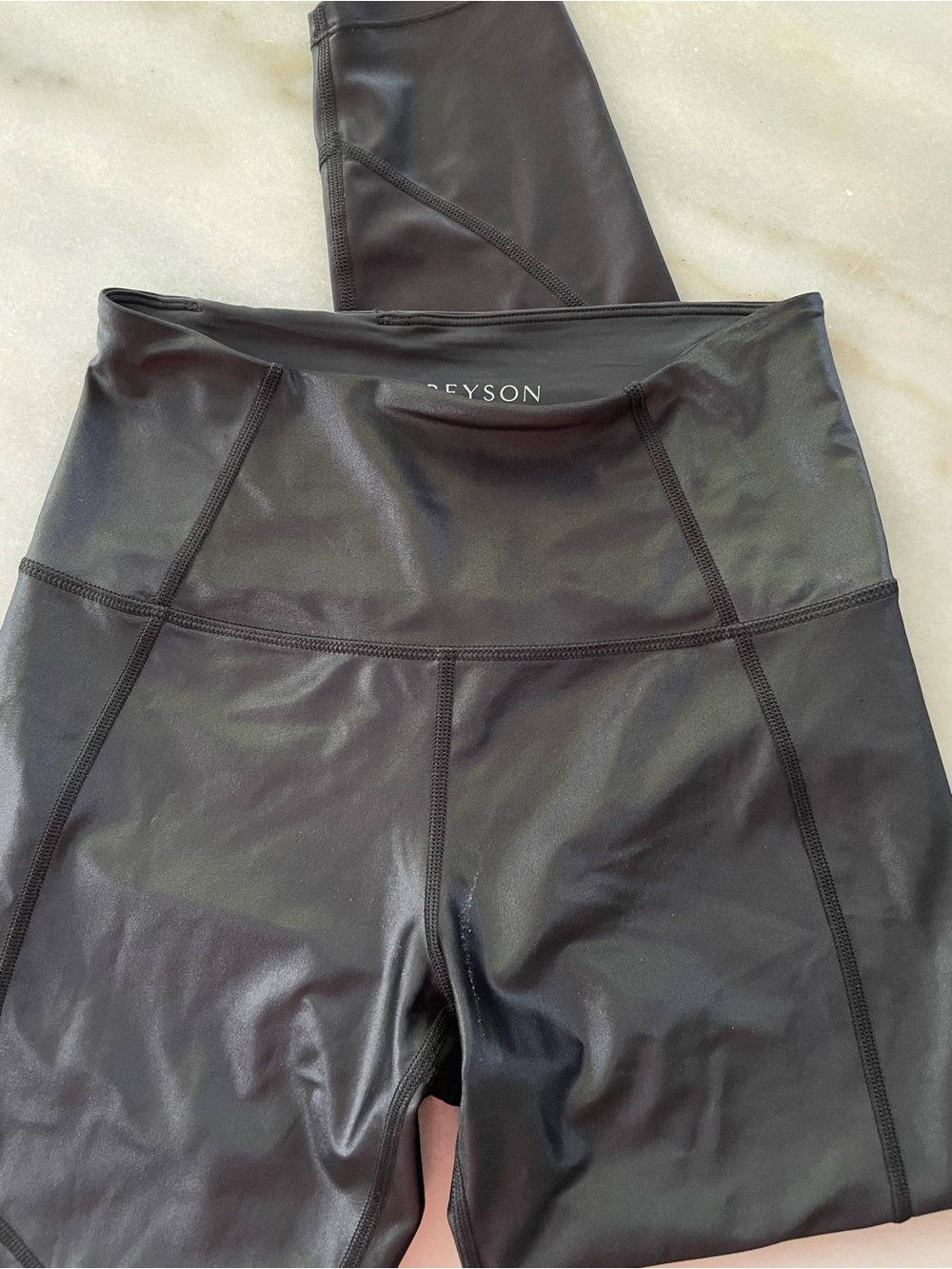 Greyson High-Waist Black shine Leggings size S - Picture 2 of 5
